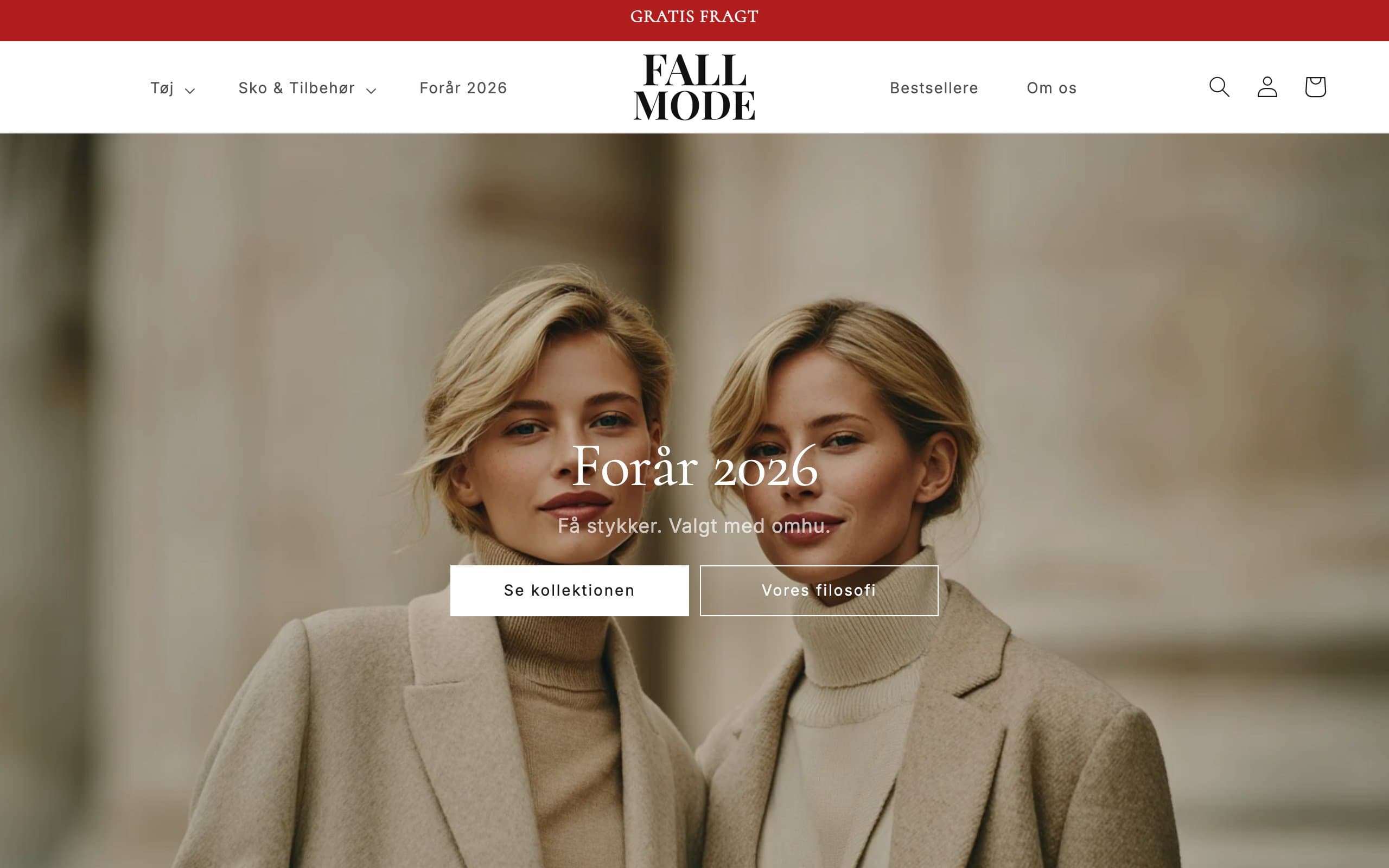 Fallmode website, homepage hero